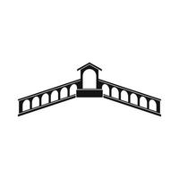 Rialto Bridge, Venice icon, simple style vector