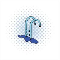 Stairs to the pool comics icon vector