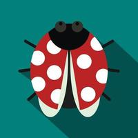 Ladybug icon, flat style vector