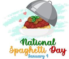 National Spaghetti Day Banner Design vector