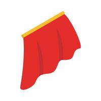 Red cape icon, isometric 3d style vector