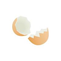 Eggshell icon, isometric 3d style vector