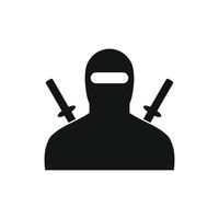 Ninja black simple icon vector