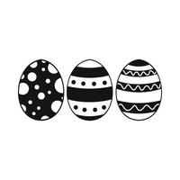 huevos de pascua icono simple negro vector