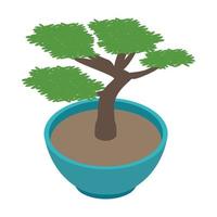 icono de árbol bonsai, estilo 3d isométrico vector