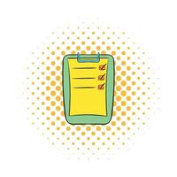 To do list icon, comics style vector