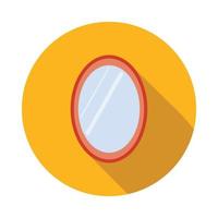 Oval mirror icon, flat style vector