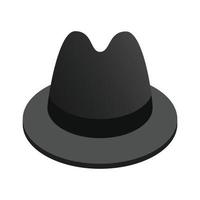 Detective hat isometric 3d icon vector