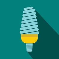 Energy saving bulb icon, flat style vector