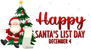 Happy Santa's List Day banner design vector