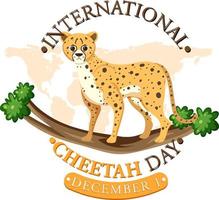 International cheetah day poster template vector