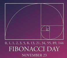 Fibonacci day poster design vector