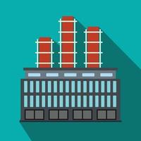 Plant industrial building flat icon vector