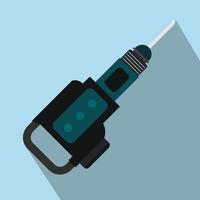 Electric jackhammer flat icon vector