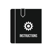 Instruction book icon, simple style vector