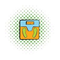 Weight scale icon, comics style vector