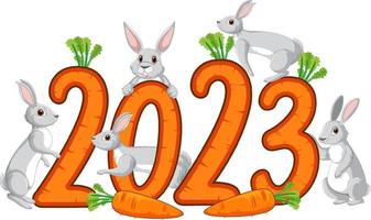 Happy New Year 2023 text for banner design vector