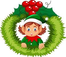 Christmas elf cartoon character vector