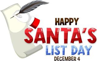 Happy Santa List Banner Design vector