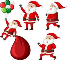 Santa Claus cartoon character set vector