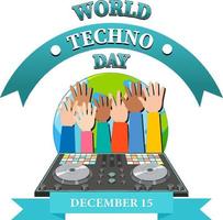 World Techno Day Banner Design vector