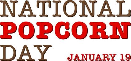 National Popcorn Day Banner Design vector