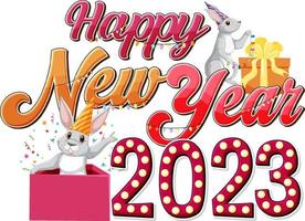 Happy New Year 2023 text for banner design vector