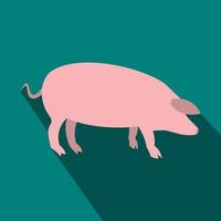 Pig flat icon vector