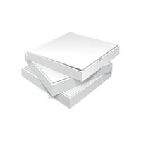 Empty white small boxes realistic vector