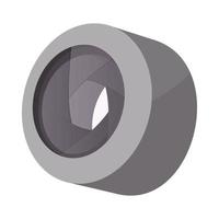 Camera lens icon, cartoon style vector