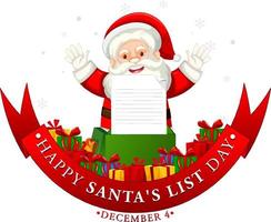 Happy Santa's List Day banner design vector