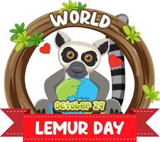 diseño del cartel del día mundial del lémur vector