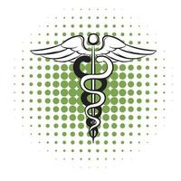 Caduceus medical symbol comics icon vector