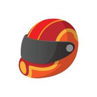 icono de dibujos animados de casco de carreras vector