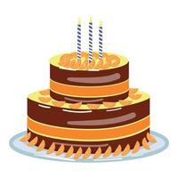 Anniversary cake icon cartoon vector. Happy birthday vector