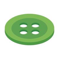 Button 3d isometric icon vector