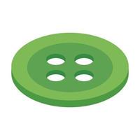 Button 3d isometric icon vector