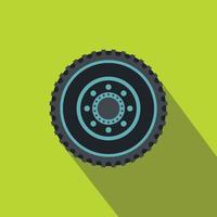 Car wheel flat icon vector