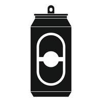 Black beer can icon, simple style vector