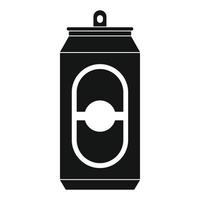 Black beer can icon, simple style vector