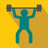 Weightlifting icon in flat style vector