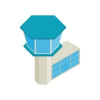 Control tower airport isometric 3d icon vector