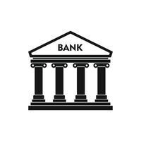icono de edificio bancario, estilo simple vector
