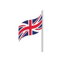 Great Britain flag with flagpole icon vector