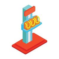 Free fall tower isometric 3d icon vector