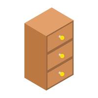 Chest of drawers isometric 3d icon vector