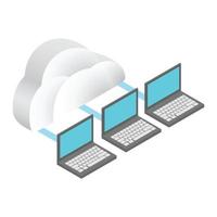 Cloud for laptops social networks vector