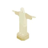 estatua de jesucristo, icono de la ciudad de río de janeiro vector