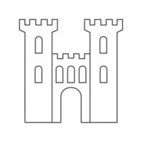 un antiguo icono de línea delgada de puerta de piedra medieval vector