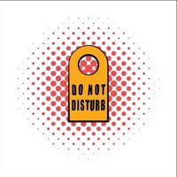 Label do not disturb comics icon vector